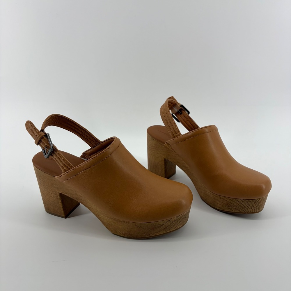 Universal Thread Slingback Platform Clogs Cognac … - image 1